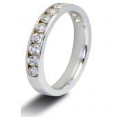9ct White Gold 0.75ct Brilliant HSI Diamond Half Eternity - 3.8mm Band - Fast Delivery 9ct White Gold 0.75ct Brilliant HSI Diamond Half Eternity - 3.8mm Band - Fast Delivery
