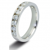9ct White Gold 1.0ct Brilliant HSI Diamond Half Eternity - 4mm Band - Fast Delivery 9ct White Gold 1.0ct Brilliant HSI Diamond Half Eternity - 4mm Band - Fast Delivery