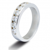 9ct White 1.0ct Brilliant HSI Diamond Half Eternity - 4.0mm Band 9ct White 1.0ct Brilliant HSI Diamond Half Eternity - 4.0mm Band