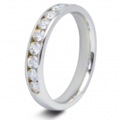 9ct White 0.75ct Brilliant HSI Diamond Ten Stone Eternity Ring - 3.8mm Band 9ct White 0.75ct Brilliant HSI Diamond Ten Stone Eternity Ring - 3.8mm Band
