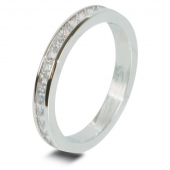 9ct White 0.60ct Brilliant HSI Princess Diamond Eternity Ring - 2.7mm Band - Fast Delivery 9ct White 0.60ct Brilliant HSI Princess Diamond Eternity Ring - 2.7mm Band - Fast Delivery