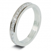 9ct White 1.0ct Princess HSI Diamond Eternity Ring - 3mm Band - Fast Delivery 9ct White 1.0ct Princess HSI Diamond Eternity Ring - 3mm Band - Fast Delivery