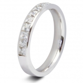 9ct White 0.75ct Princess HSI Diamond Ten Stone Eternity Ring - 3.4mm Band 9ct White 0.75ct Princess HSI Diamond Ten Stone Eternity Ring - 3.4mm Band