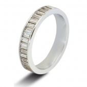 9ct White 1.25ct Baguette HSI Diamond Eternity Ring - 4mm Band - Fast Delivery 9ct White 1.25ct Baguette HSI Diamond Eternity Ring - 4mm Band - Fast Delivery