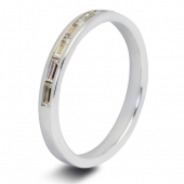 9ct White 0.50ct Baguette HSI Diamond Half Eternity Ring - 2.5mm Band 9ct White 0.50ct Baguette HSI Diamond Half Eternity Ring - 2.5mm Band