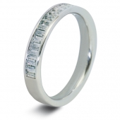 9ct White 0.75ct Baguette HSI Diamond Eternity Ring - 3.3mm Band - Fast Delivery 9ct White 0.75ct Baguette HSI Diamond Eternity Ring - 3.3mm Band - Fast Delivery