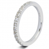 9ct White 0.50ct Brilliant HSI Diamond Eternity Ring - 2.2mm Band - Claw Set 9ct White 0.50ct Brilliant HSI Diamond Eternity Ring - 2.2mm Band - Claw Set