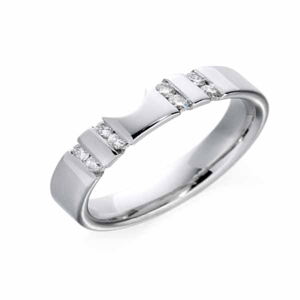 Diamond Rings - Platinum Diamond Wedding Ring width 4mm Diamond Rings - Platinum Diamond Wedding Ring width 4mm