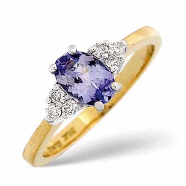 Tanzanite engagement rings yellow gold
