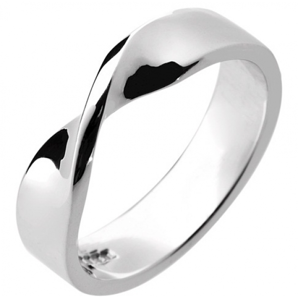 White gold shaped wedding ring