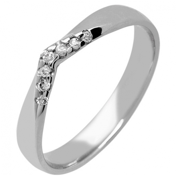 White gold shaped wedding ring