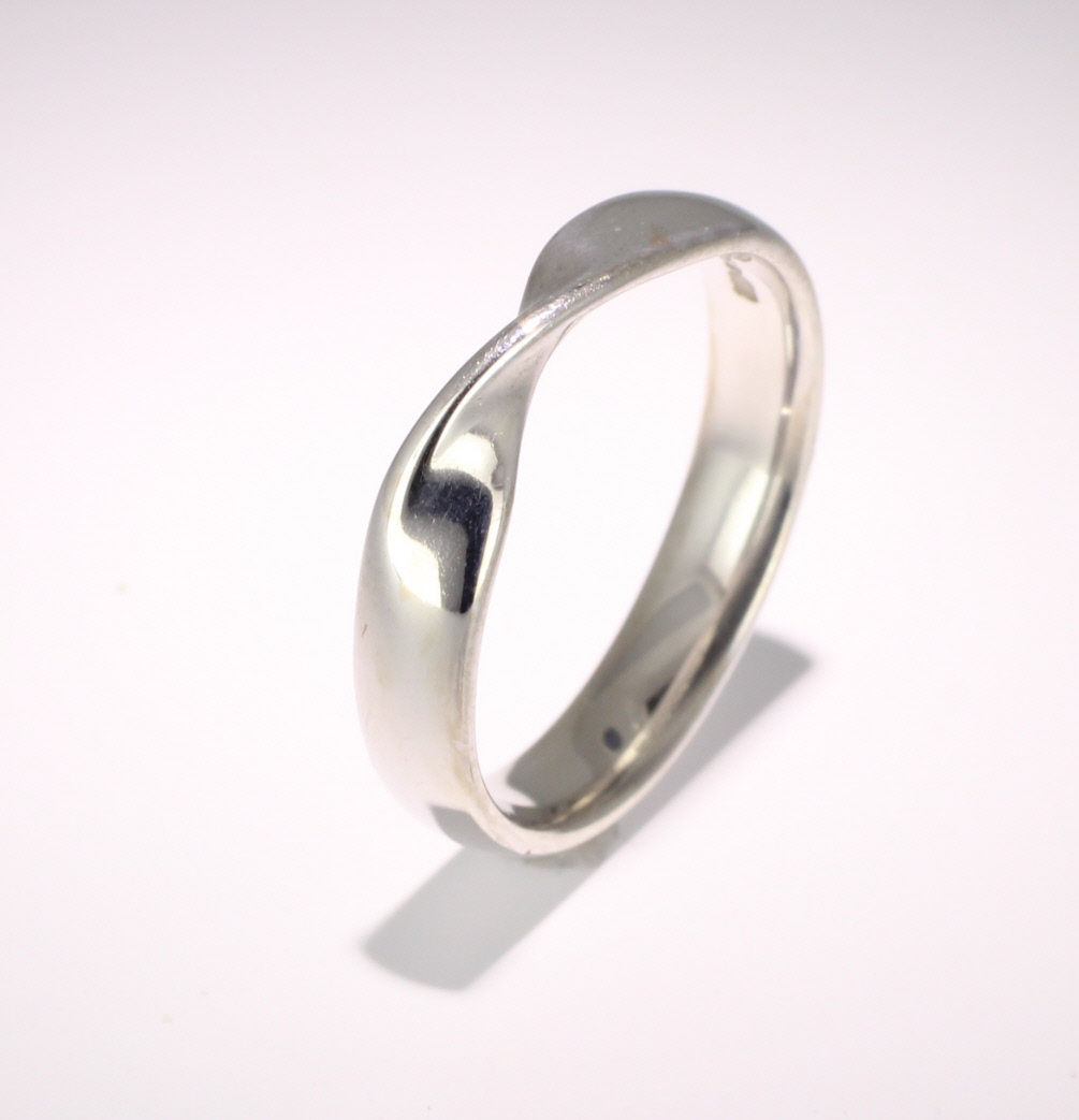 4mm Shaped Wedding Ring  (R502) - All Metals