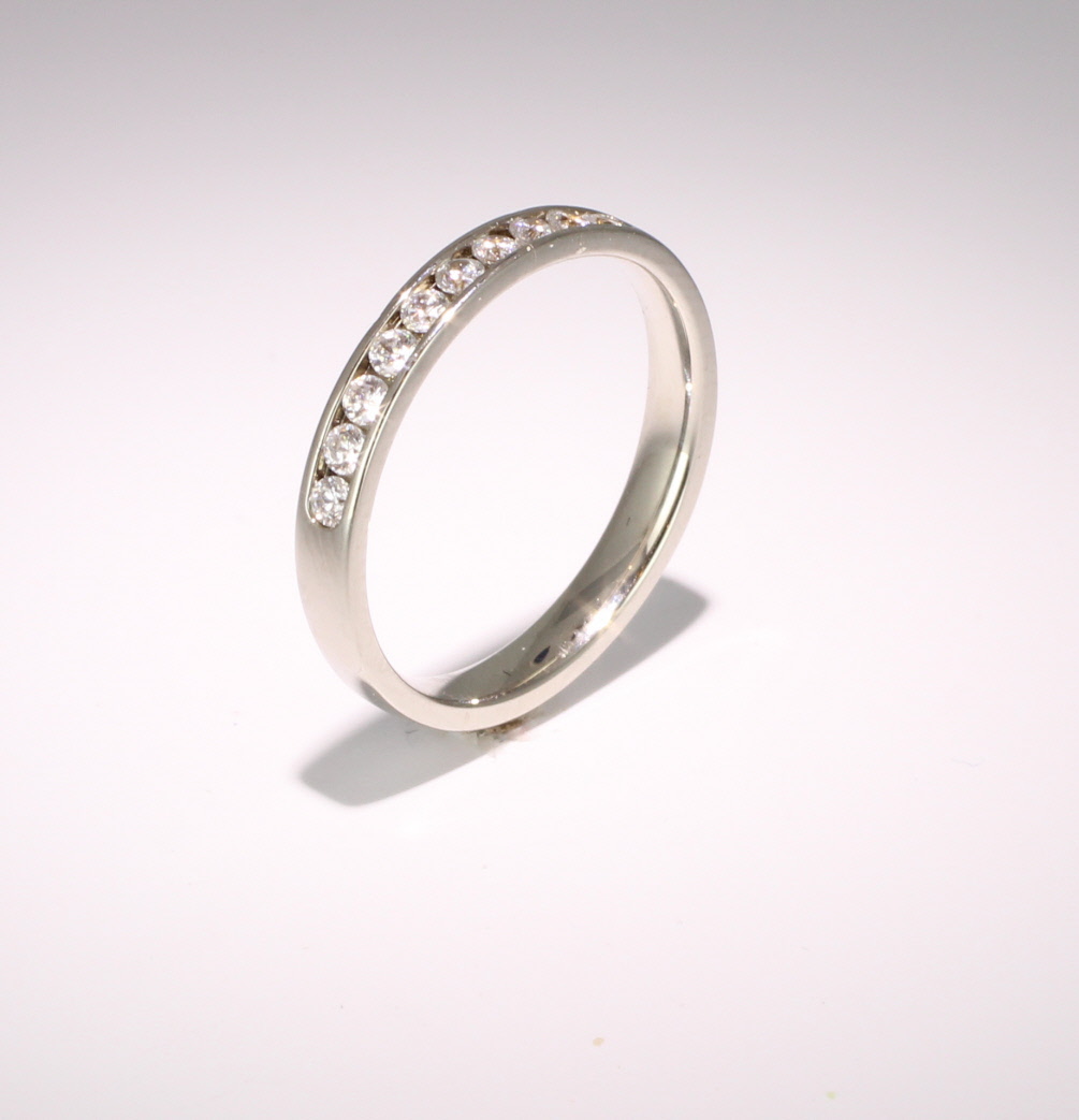 Half Channel Set Eternity Ring (E2518) - All Metals