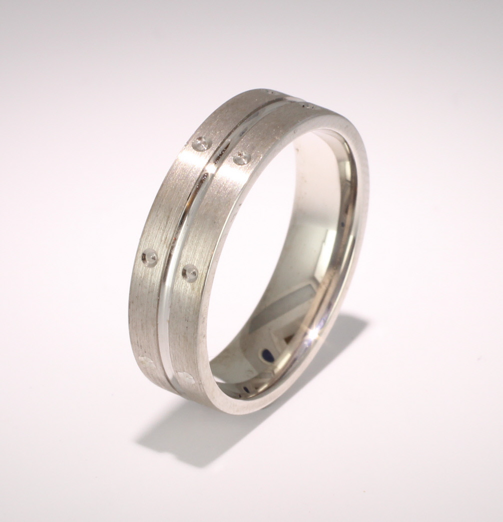 White Gold Wedding Band - White Gold Rings Mens