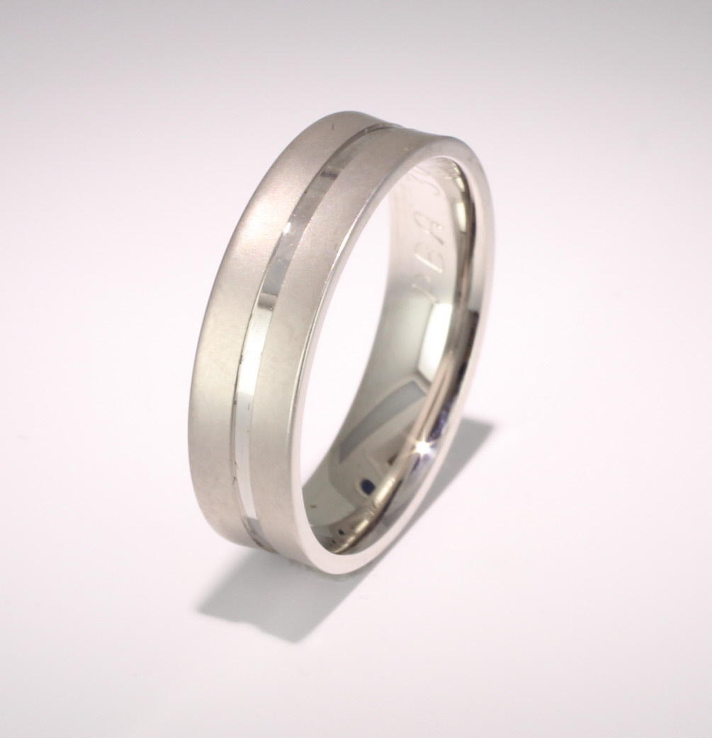 Patterned Designer White Gold Wedding Ring - Cara