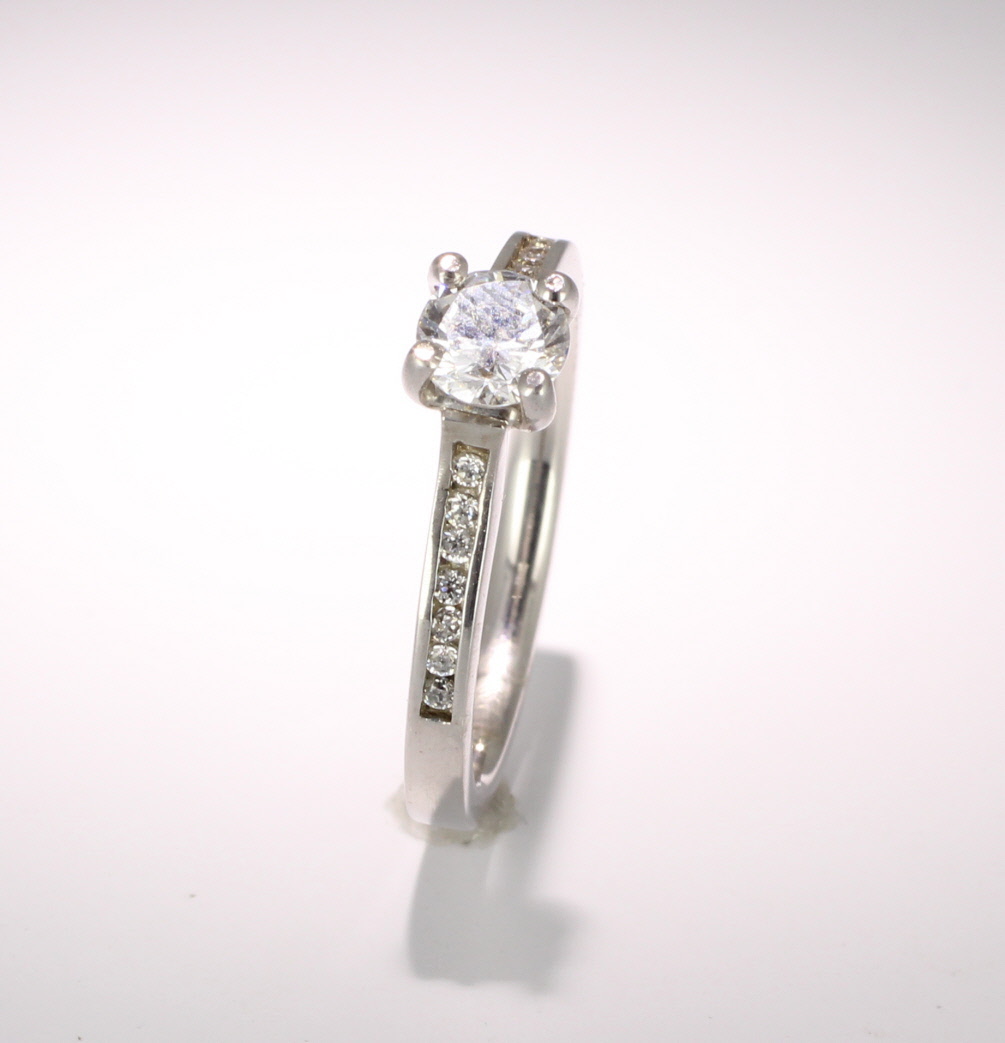 Engagement Ring with Shoulder Stones - (TBC838) 