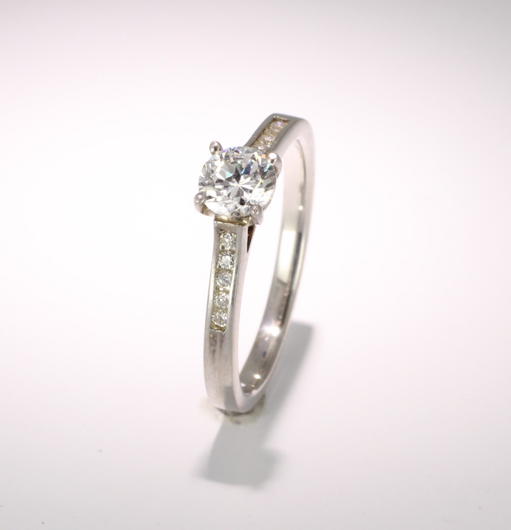 Engagement Ring with Shoulder Stones - (TBC783) 