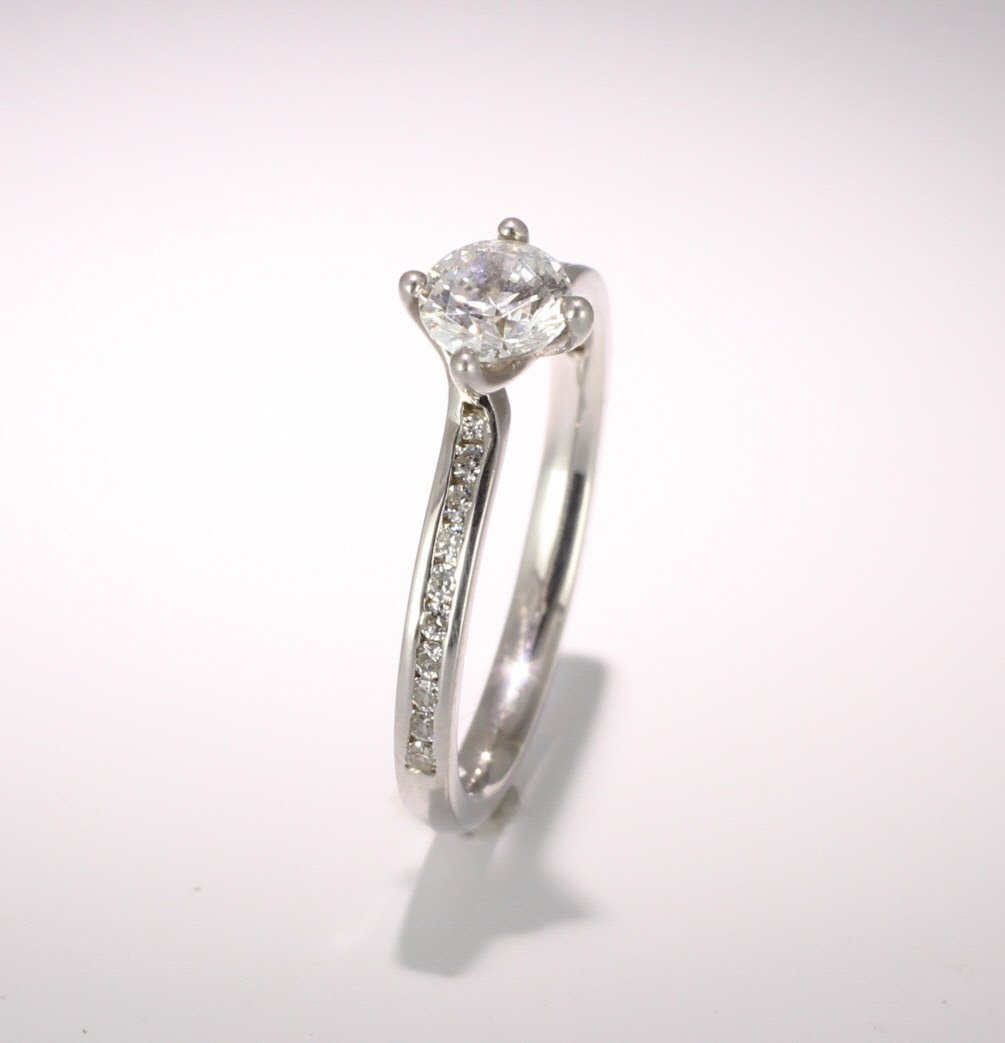 Engagement Ring with Shoulder Stones (TBC857) - GIA Certificate
