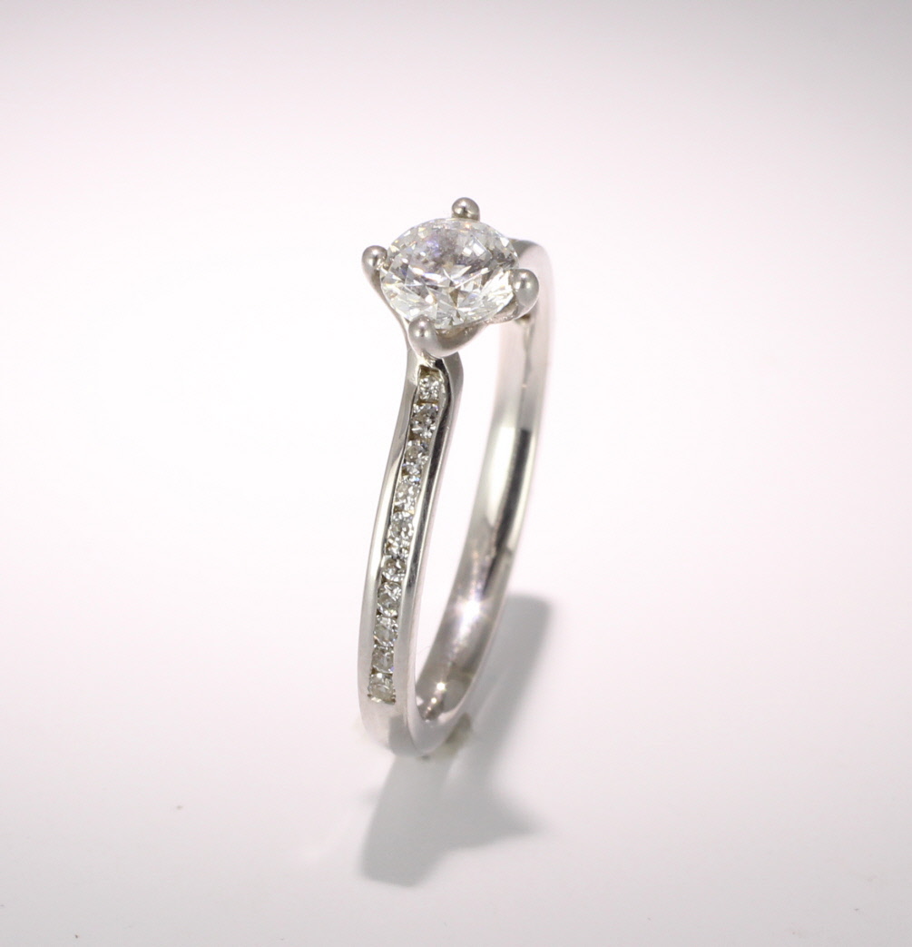 Engagement Ring with Shoulder Stones - (TBC857) 