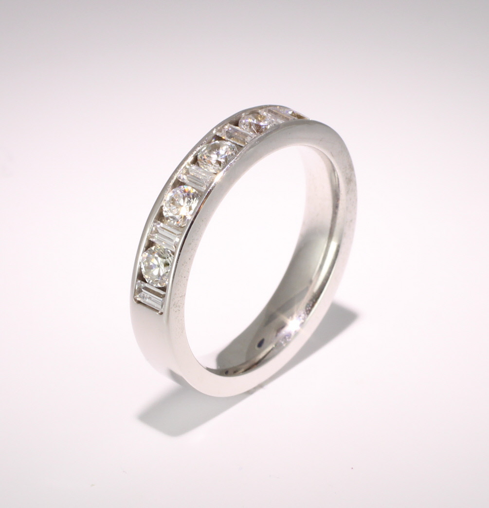 White Gold Half Eternity Ring (TBC403H) - All Metals