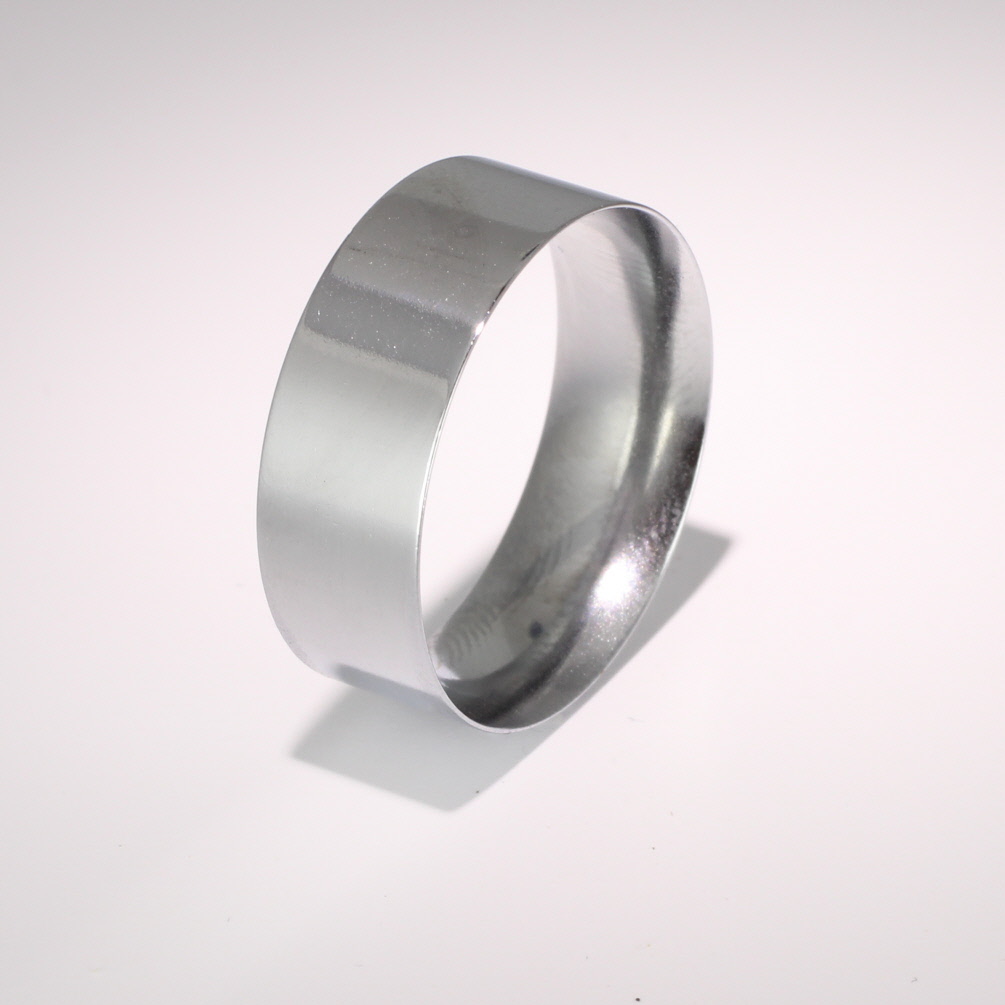 Flat Court Light - 8mm Platinum Wedding Ring 