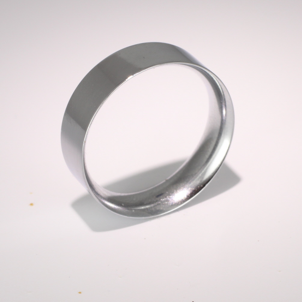 Flat Court Medium -  7mm Platinum Wedding Ring 