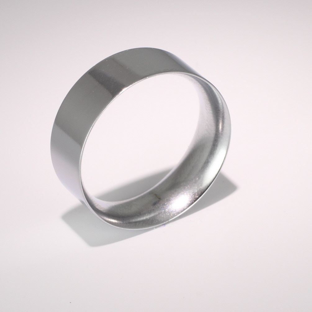 Flat Court Medium -  8mm Platinum Wedding Ring 