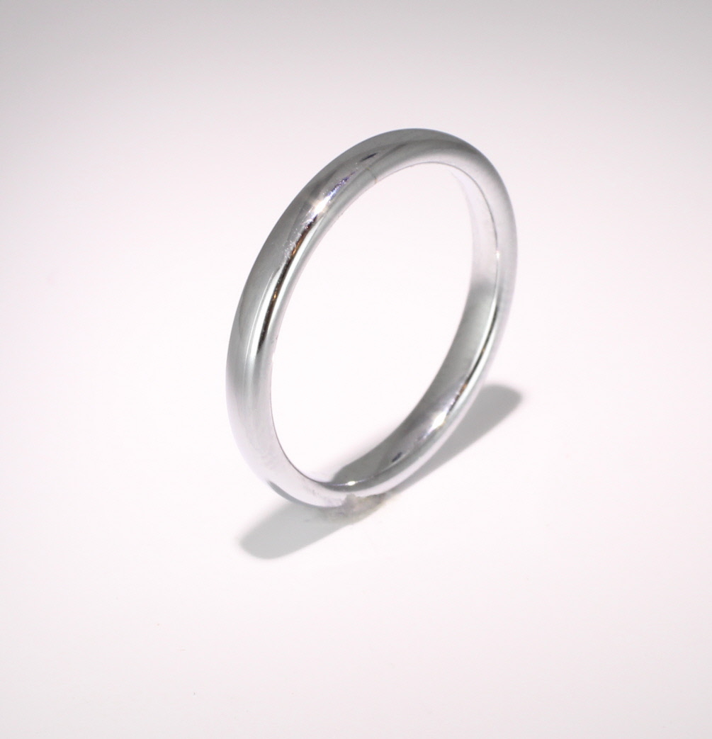 Slight or Soft Court Medium -  2.5mm Platinum Wedding Ring 