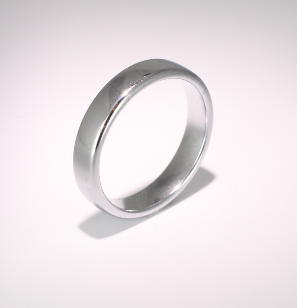 Slight or Soft Court Medium -  4mm Platinum Wedding Ring 