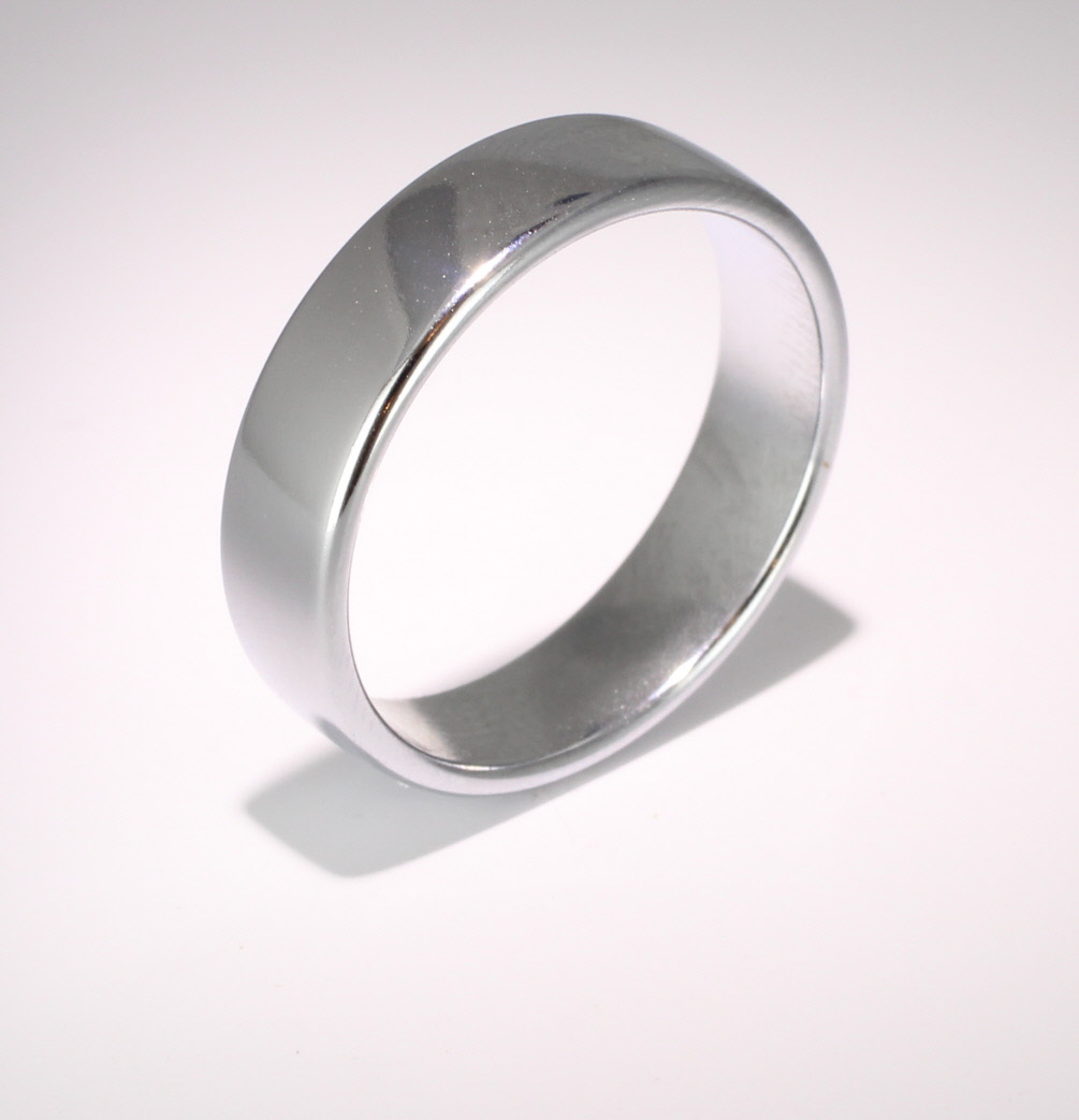 Slight or Soft Court Medium -  6mm Platinum Wedding Ring 