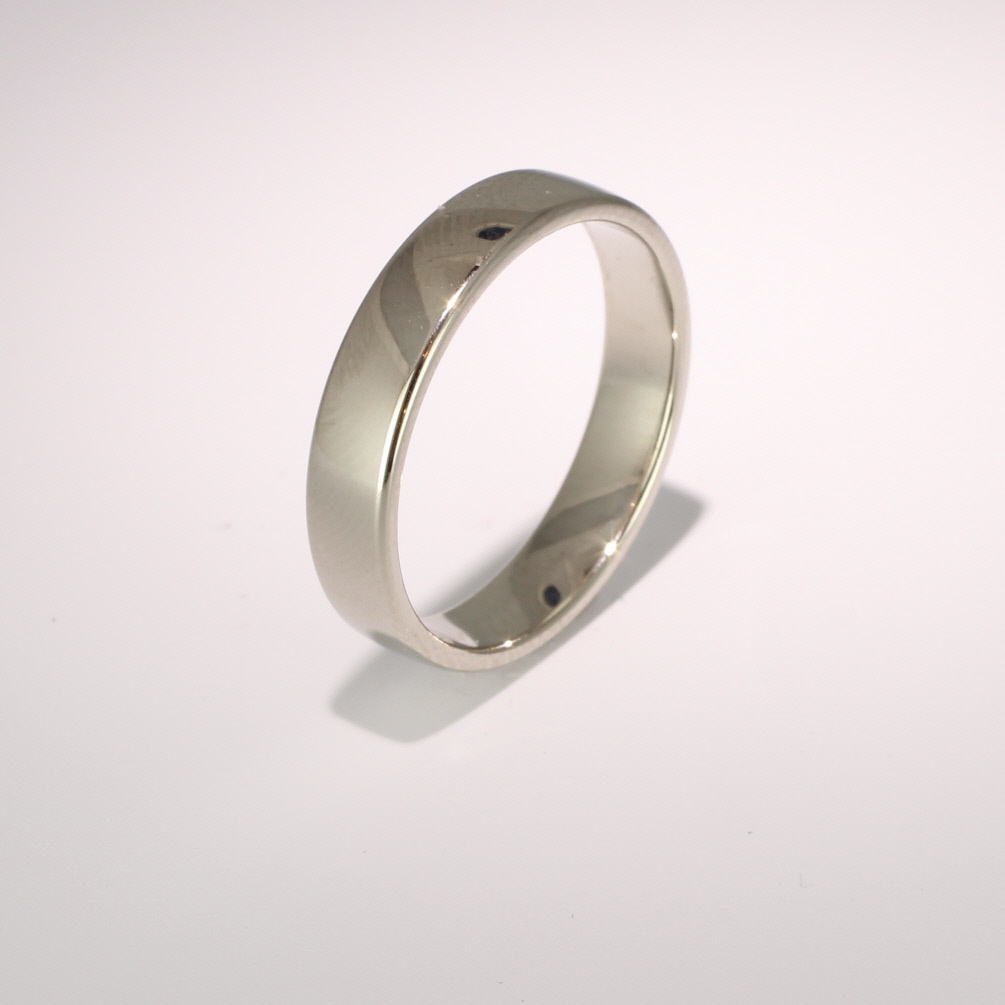 Soft Court Light - 4mm (SCSL4 W) White Gold Wedding Ring