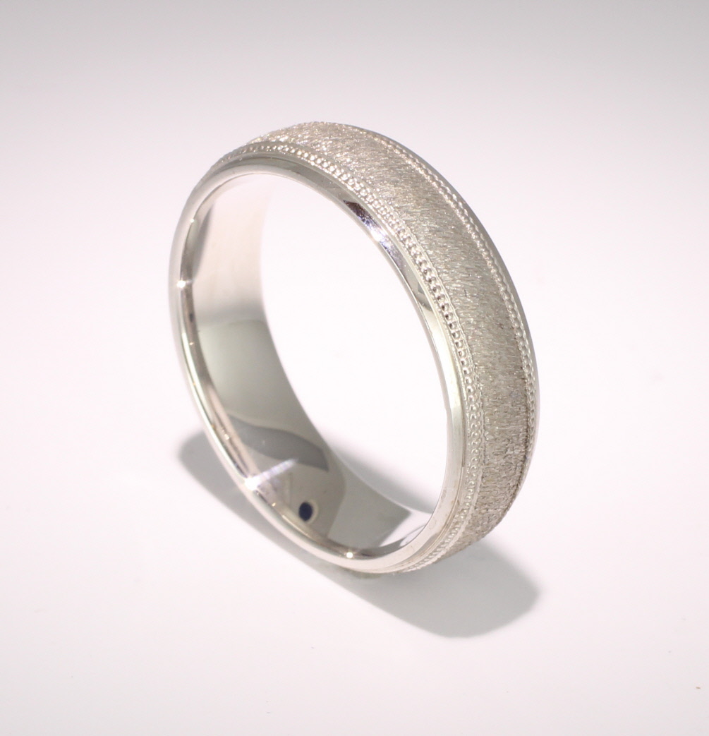 Stone finish on sale wedding band