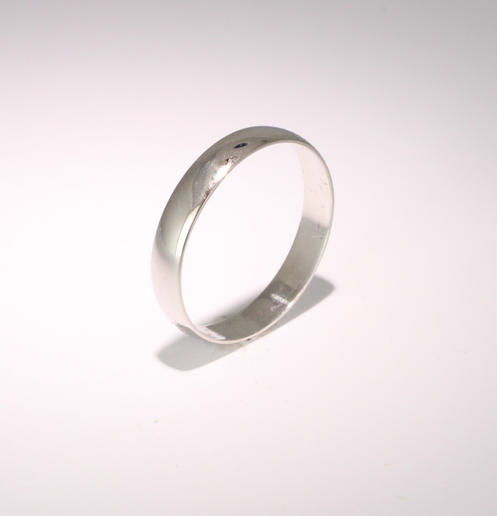 D Shape Light -  3mm (DSSL W) White Gold Wedding Ring