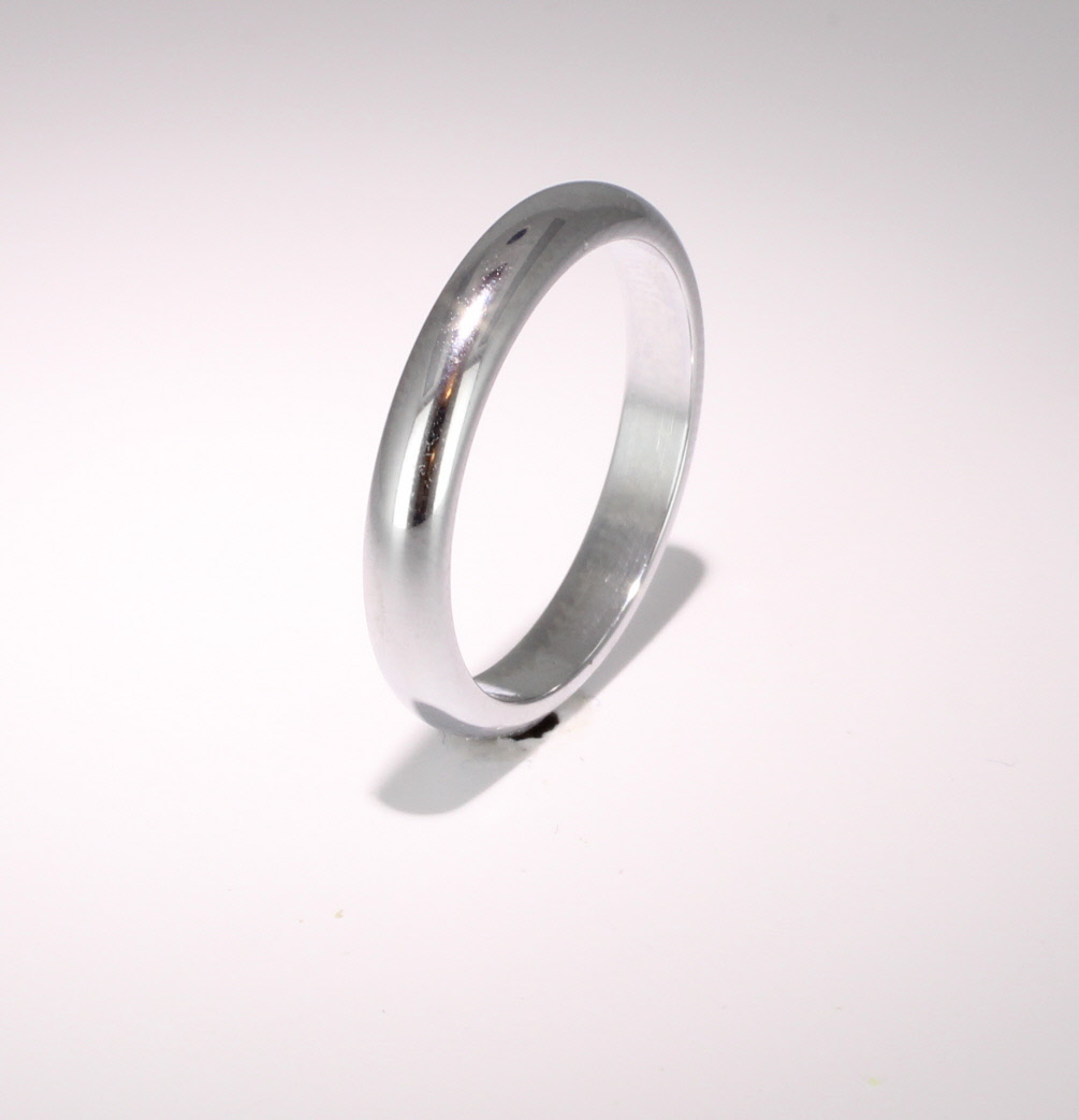 D Shaped Platinum 4mm Heavy Wedding Ring 