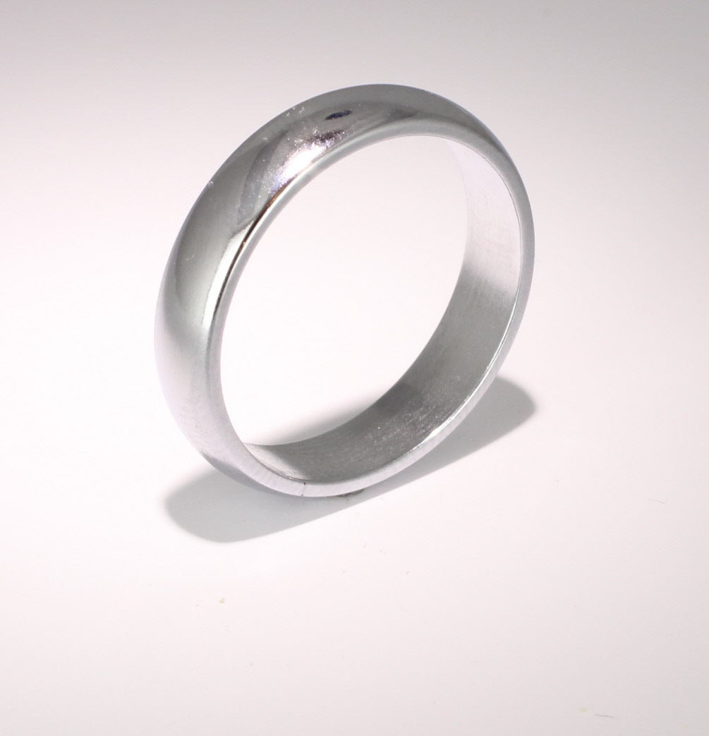D Shaped Platinum 5mm Heavy Wedding Ring 