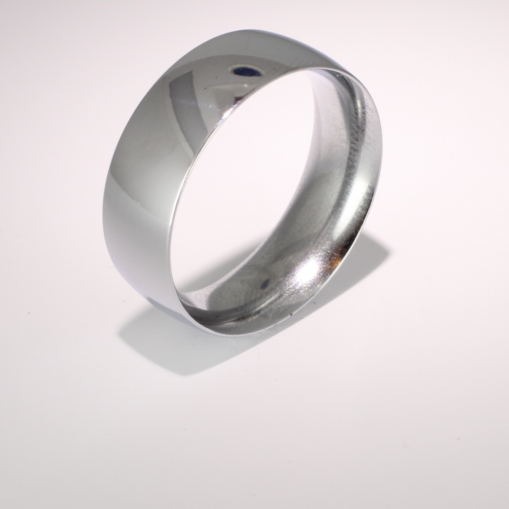 Court Traditional Heavy - 8mm Platinum Wedding Ring Mens