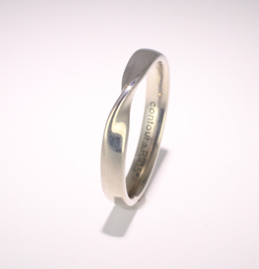 Shaped Wedding Ring 3mm (R915) - All Metals
