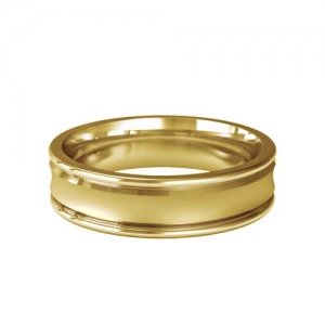 Patterned Designer Yellow Gold Wedding Ring - Caresse