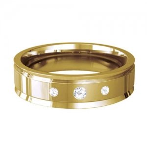 Patterned Designer Yellow Gold Wedding Ring - Beaute