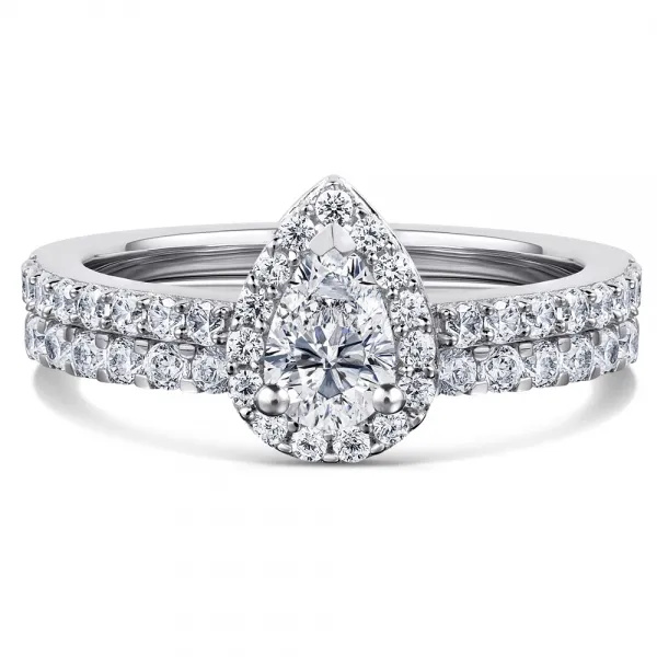 18ct White Gold Diamond Bridal Ring Set Stunning Collection
