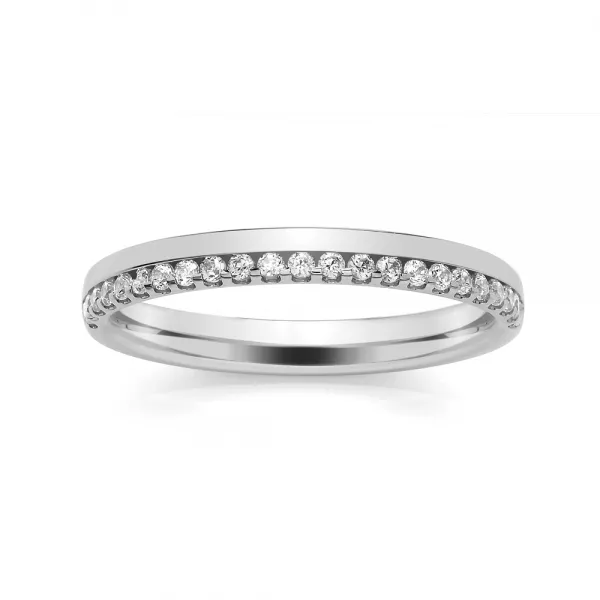 Wedding Ring With Thin Band Eternity Ring Micro Pave Diamond Thin
