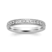 Grain Set Wedding Band