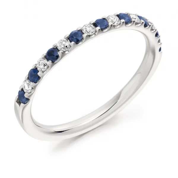 Buy Graceful Blue Sapphire And Diamond Eternity Band