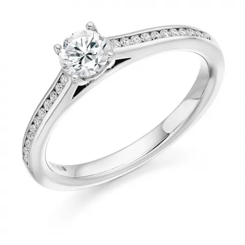 Engagement Ring with Shoulder Stones  - (TBCENG3219) 