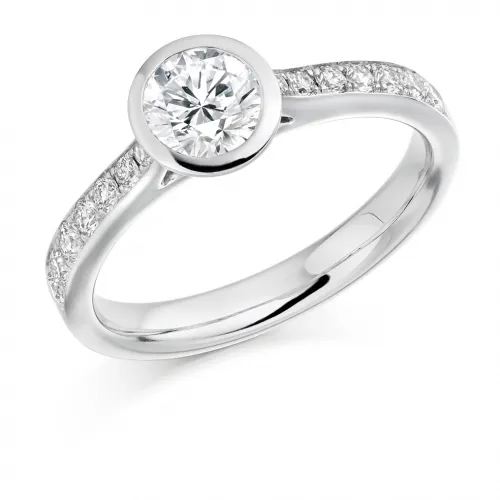Engagement Ring with Shoulder Stones  - (TBCENG3338) 