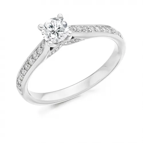 Engagement Ring with Shoulder Stones  - (TBCENG3951)