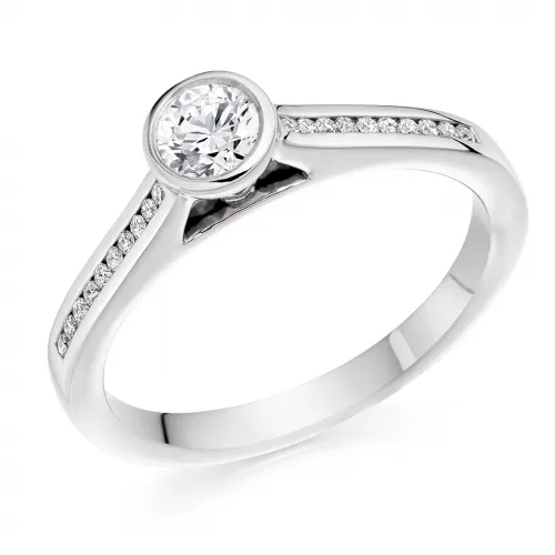 Engagement Ring with Shoulder Stones  - (TBCENG5092) 