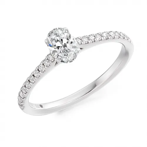 Engagement Ring with Shoulder Stones  - (TBCENG5487) 