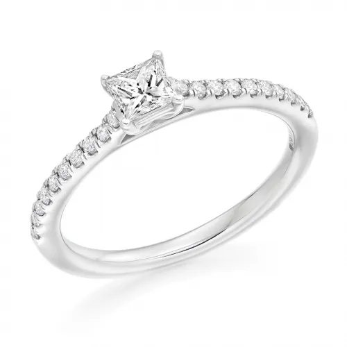 Engagement Ring with Shoulder Stones  - (TBCENG6951) 