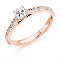 Engagement Ring with Shoulder Stones  - (TBCENG3219) - Certificated